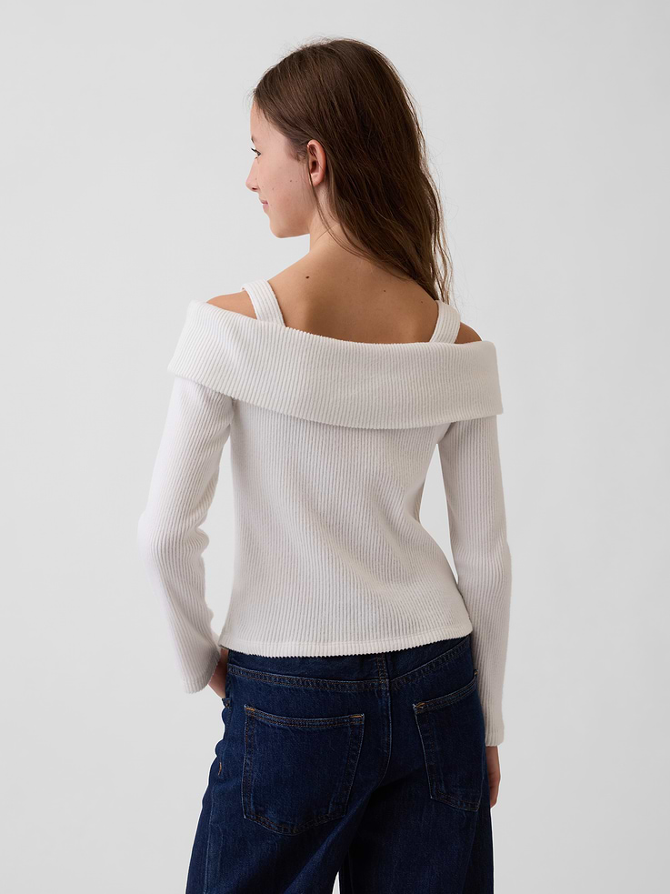 Image number 3 showing, Kids Off-Shoulder Rib Sweater Top
