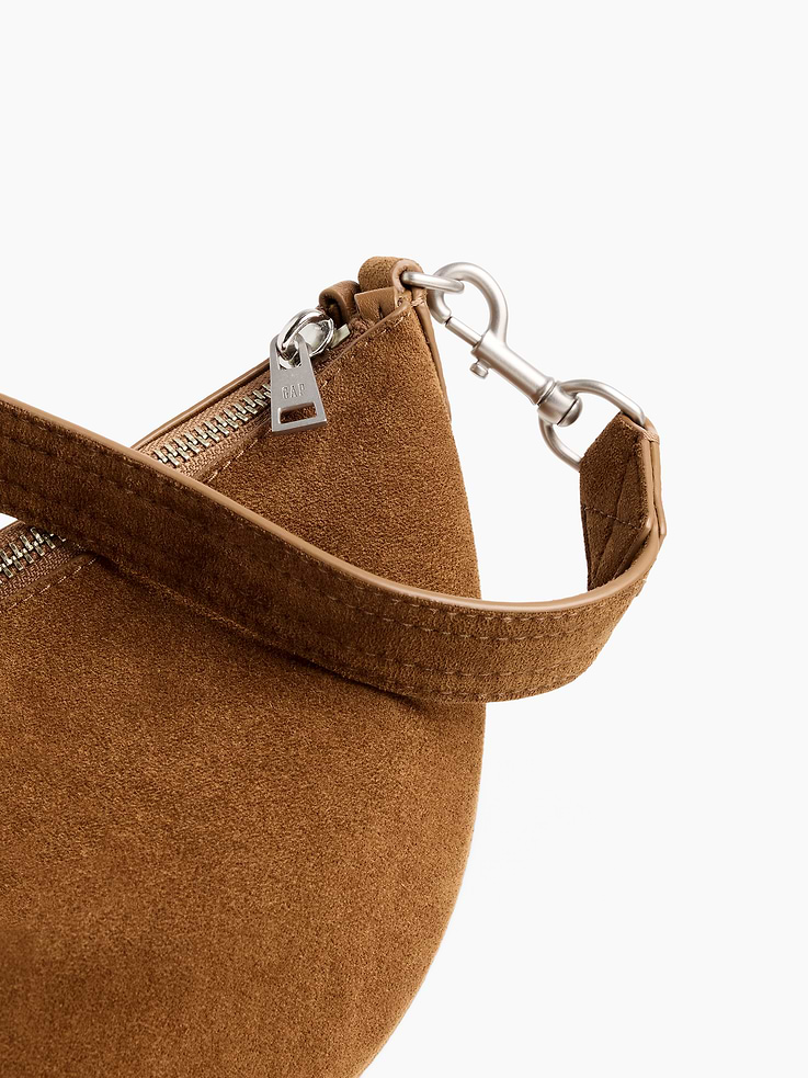 Image number 4 showing, Small Vegan Suede Crescent Crossbody