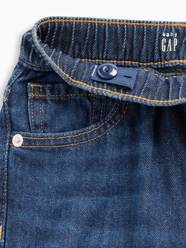 Image 5 of 5, Baby & Toddler Cozy-Lined Baggy Jeans