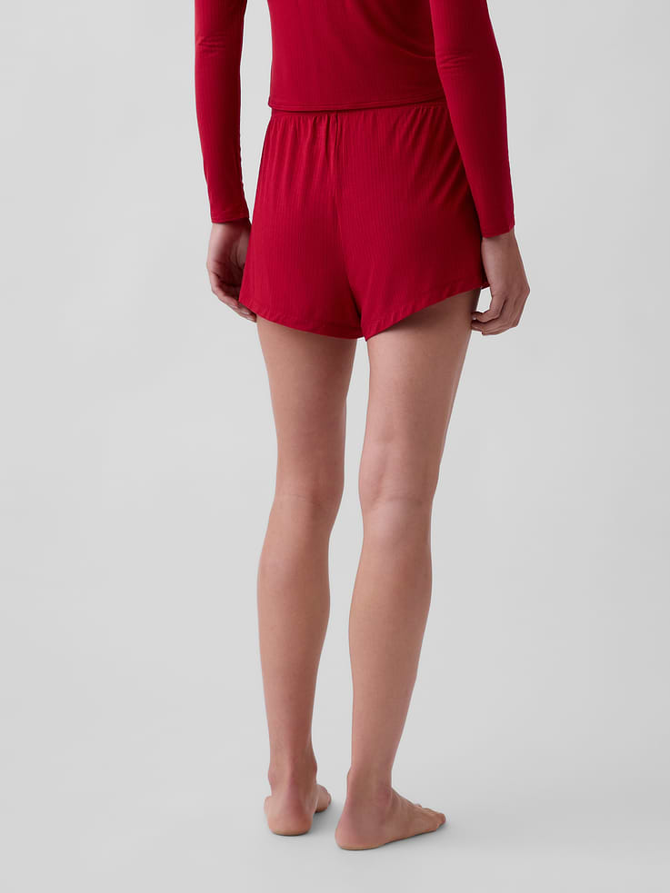 L'image numéro 4 présente Short de pyjama côtelé en modal PureDouceur