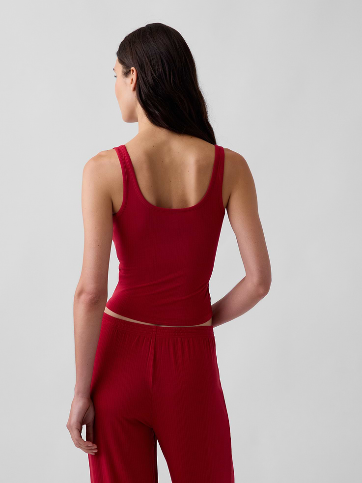 L'image numéro 3 présente Camisole de pyjama côtelée en modal PureDouceur