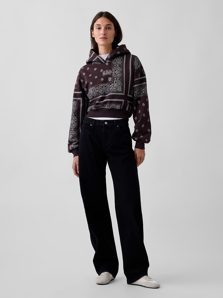 Image 2 of 5, VintageSoft Oversized Crop Hoodie