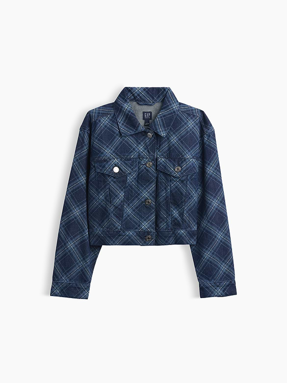 Kids Relaxed Cropped Icon Denim Jacket