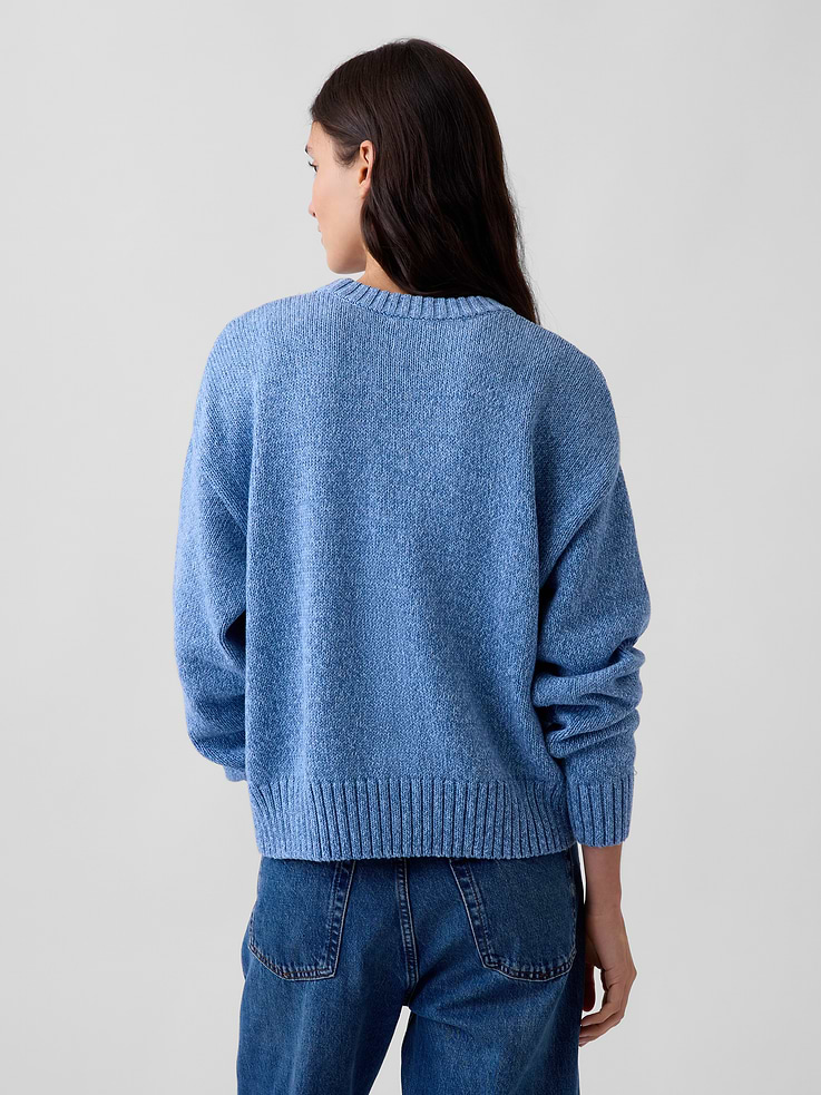Image number 3 showing, 100% Cotton Oversized Crop Sweater