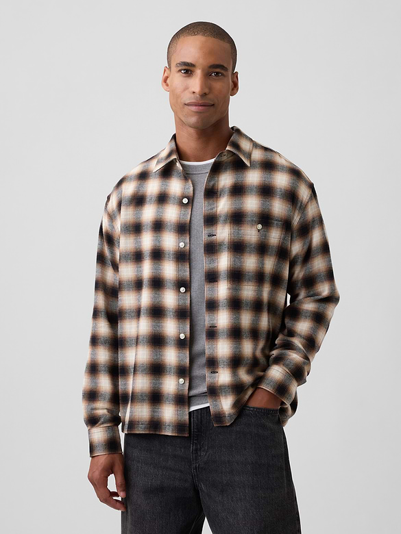 Flannel Shirt in Boxy Fit
