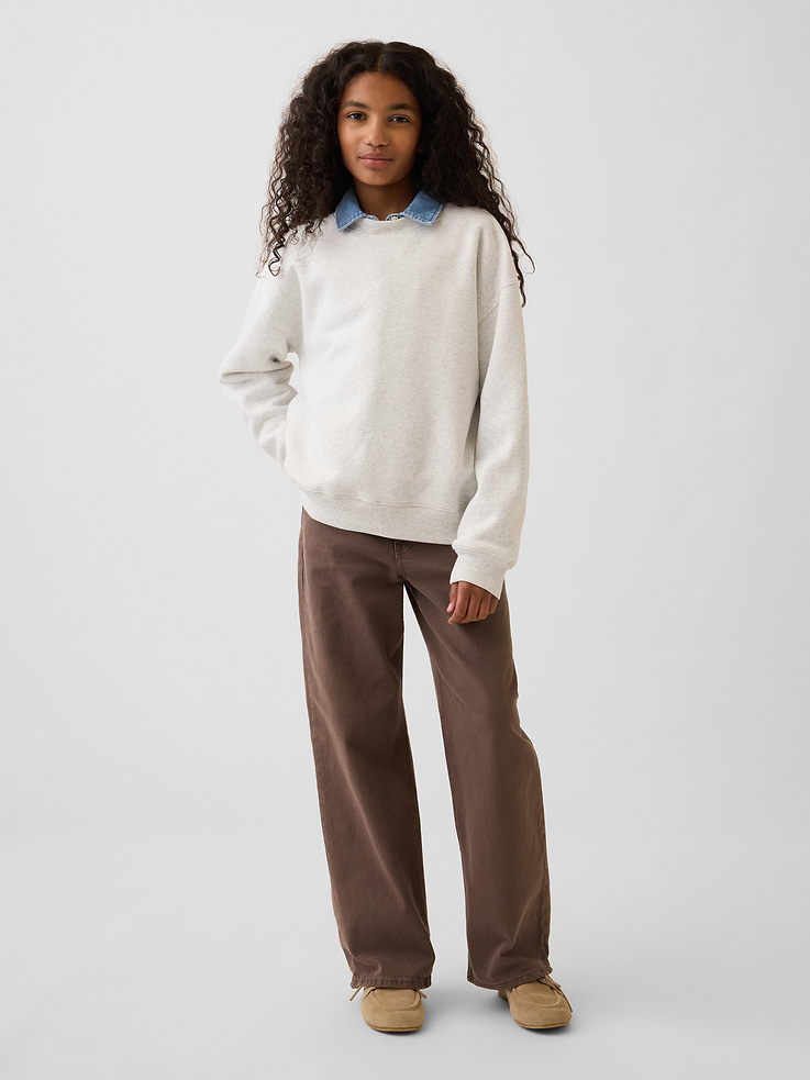 Image number 5 showing, Kids Low Rise Stride Bow Pocket Wide-Leg Jeans