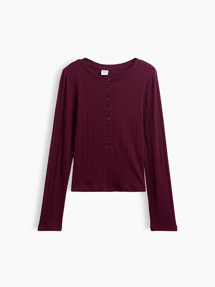 Image number 2 showing, Kids Variegated Rib Henley T-Shirt