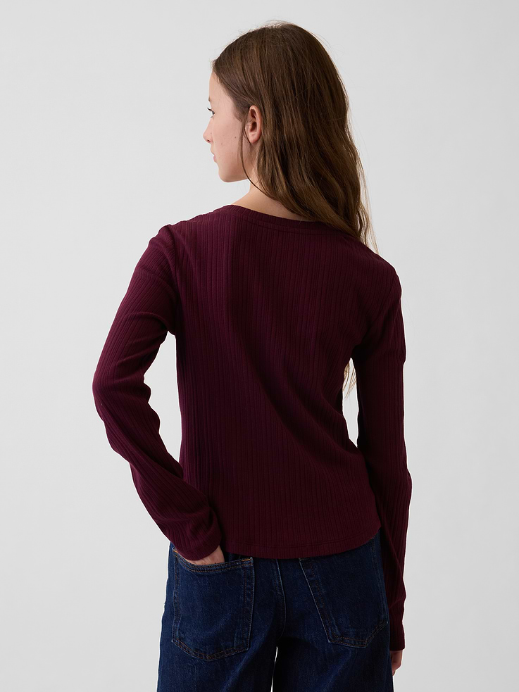 Image number 3 showing, Kids Variegated Rib Henley T-Shirt