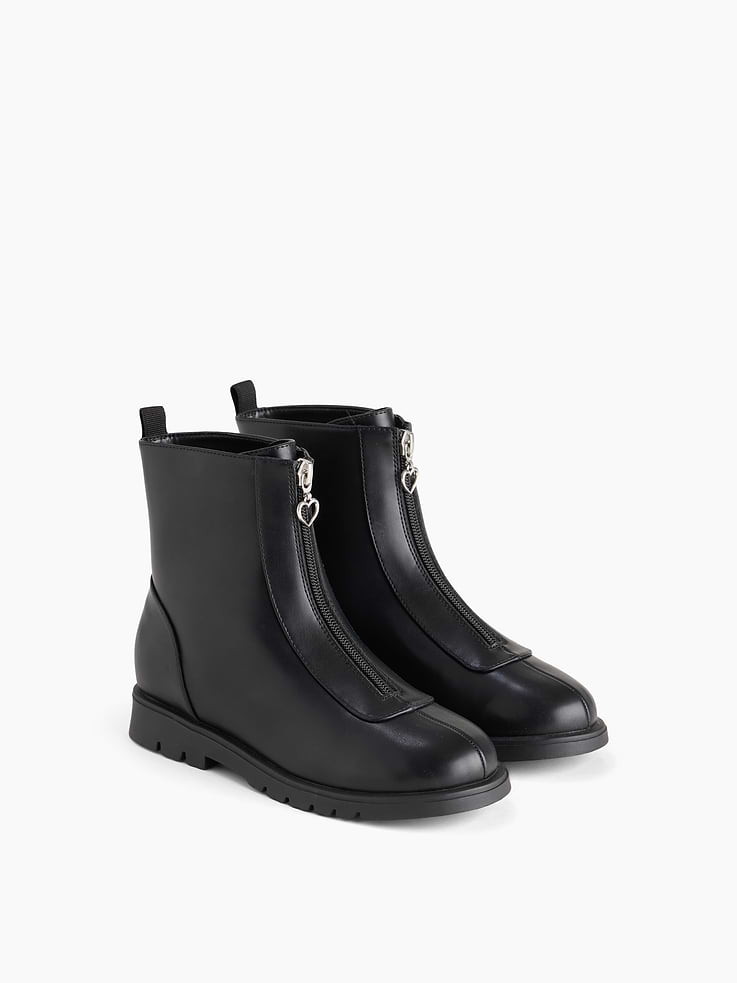 Image number 2 showing, Kids Vegan Leather Zip-Front Boots