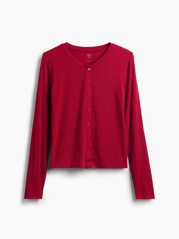 Image number 4 showing, SoftMade Modal Rib PJ Cardigan