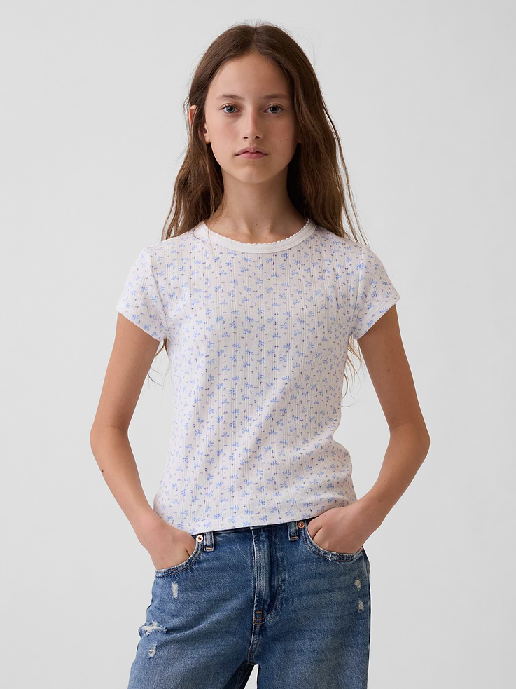 Image number 1 showing, Kids Pointelle T-Shirt