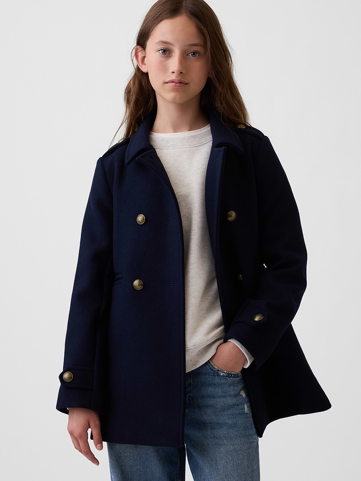 Image number 1 showing, Kids Wool-Blend Peacoat