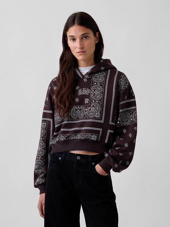VintageSoft Oversized Crop Hoodie