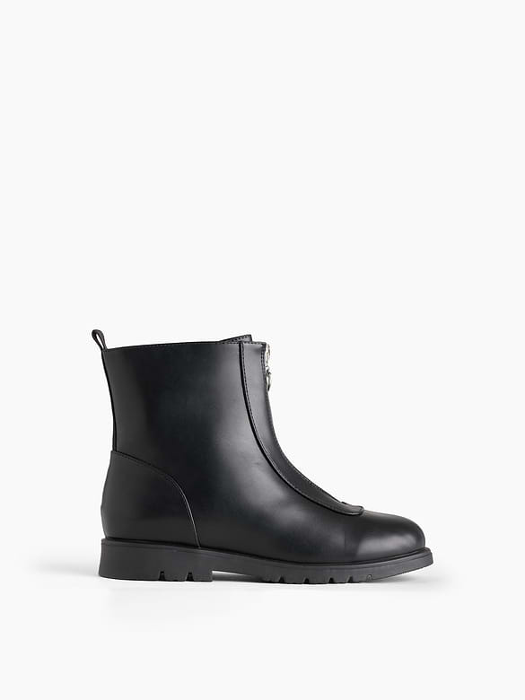 Kids Vegan Leather Zip-Front Boots