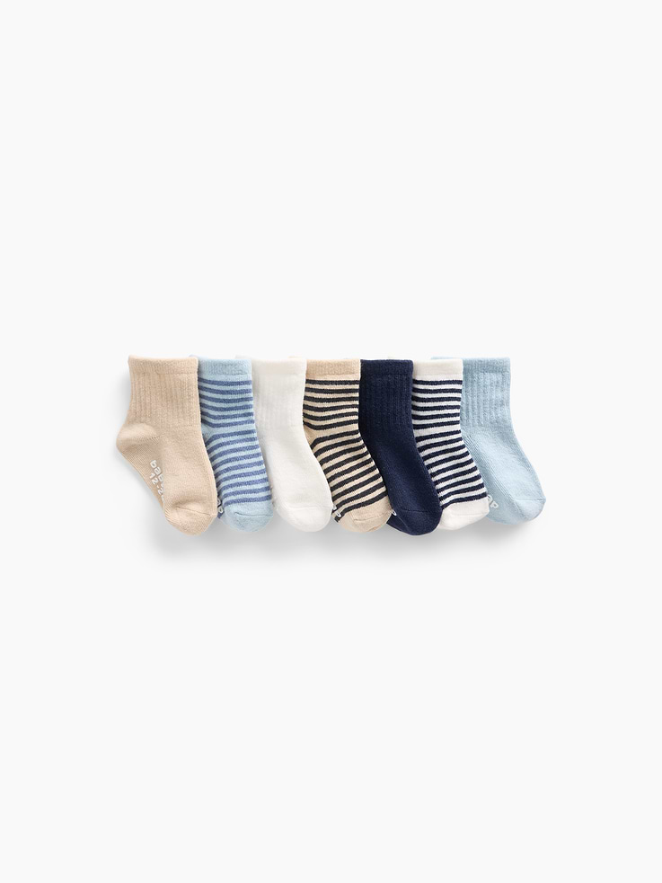 Image number 1 showing, Baby & Toddler Quarter-Crew Socks (7-Pack)