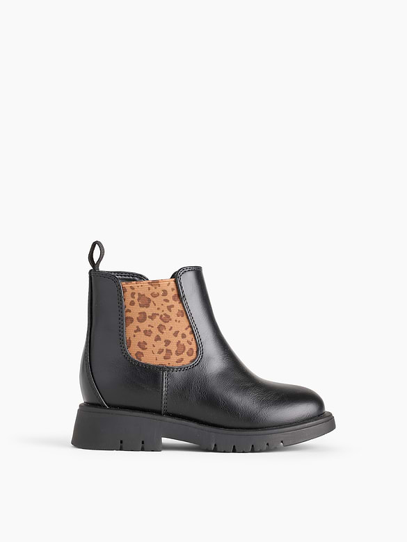 Toddler Vegan Leather Leopard Chelsea Boots