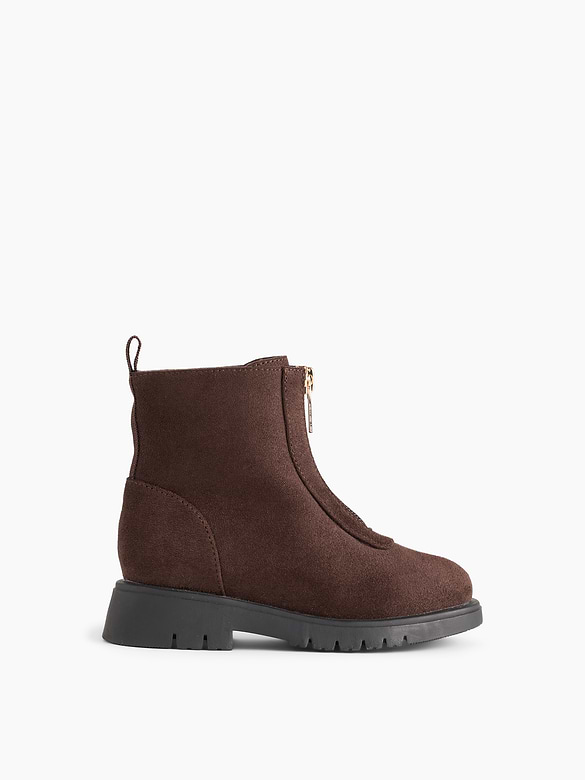 Toddler Vegan Suede Zip-Front Boots