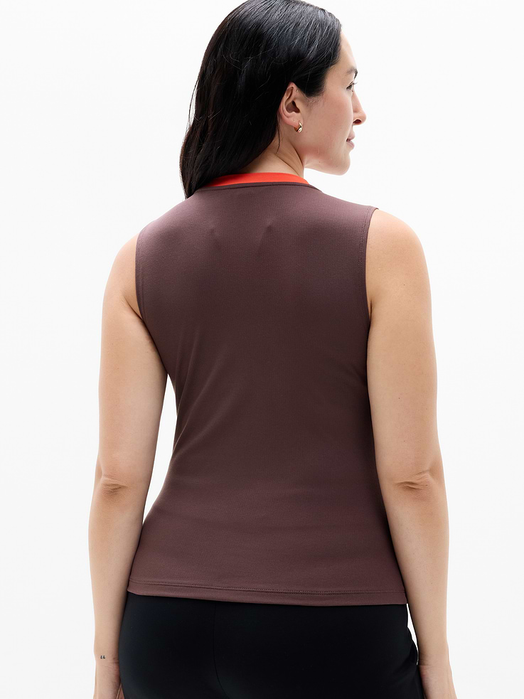 Image 4 of 4, Signature Rib V-Neck Muscle Tank