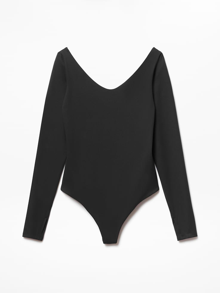 Image 6 of 6, BodyMove V-Neck Long Sleeve Bodysuit