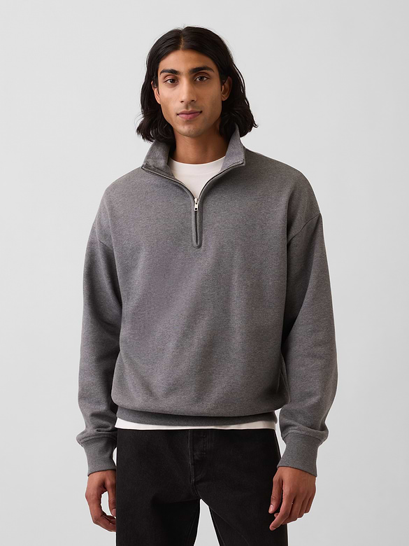 Heavyweight Oversized Quarter-Zip Pullover