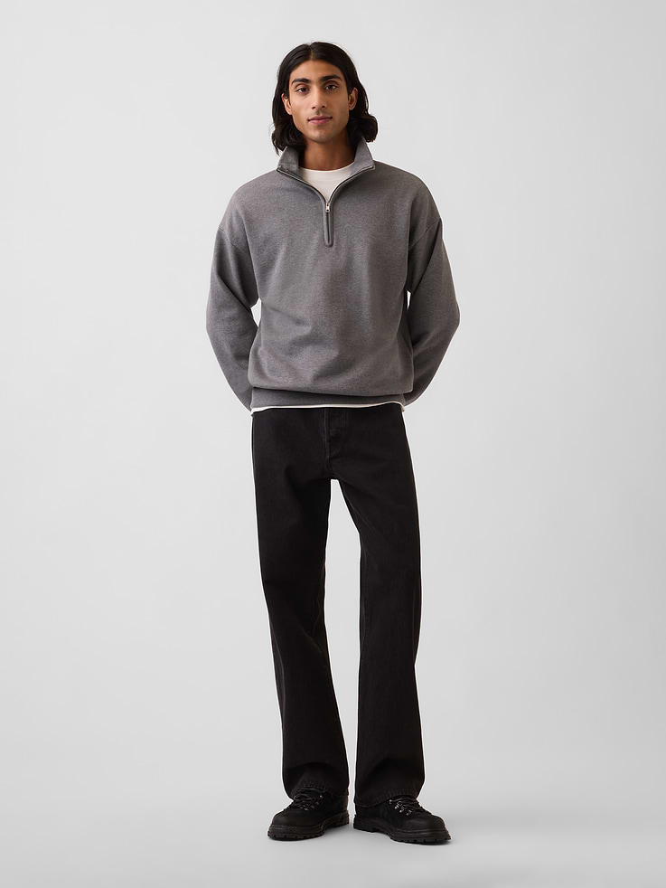 Image number 2 showing, Heavyweight Oversized Quarter-Zip Pullover