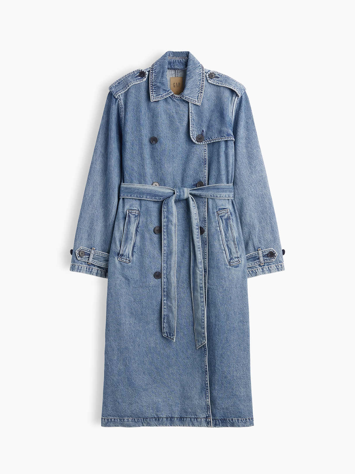 Longline Icon Denim Trench Jacket | Gap