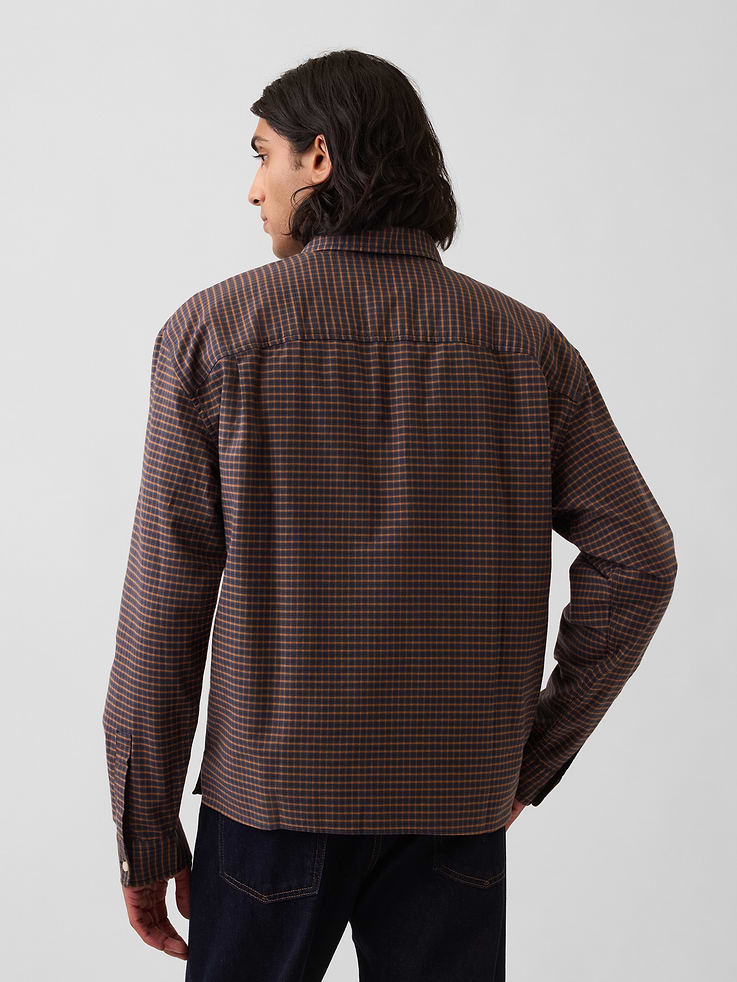 Image 3 de 5, Chemise oxford courte décontractée à ourlet droit