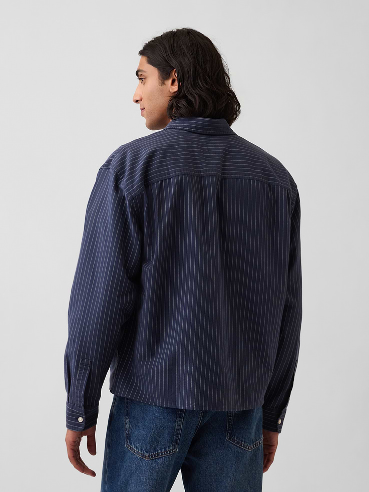 Image 3 de 5, Chemise oxford courte décontractée à ourlet droit