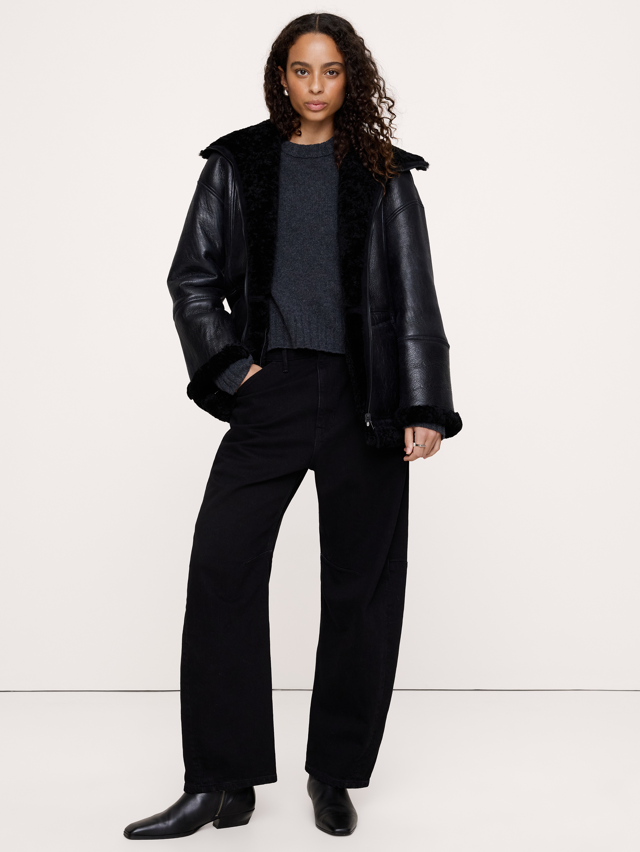 Reversible Shearling Coat | Banana Republic