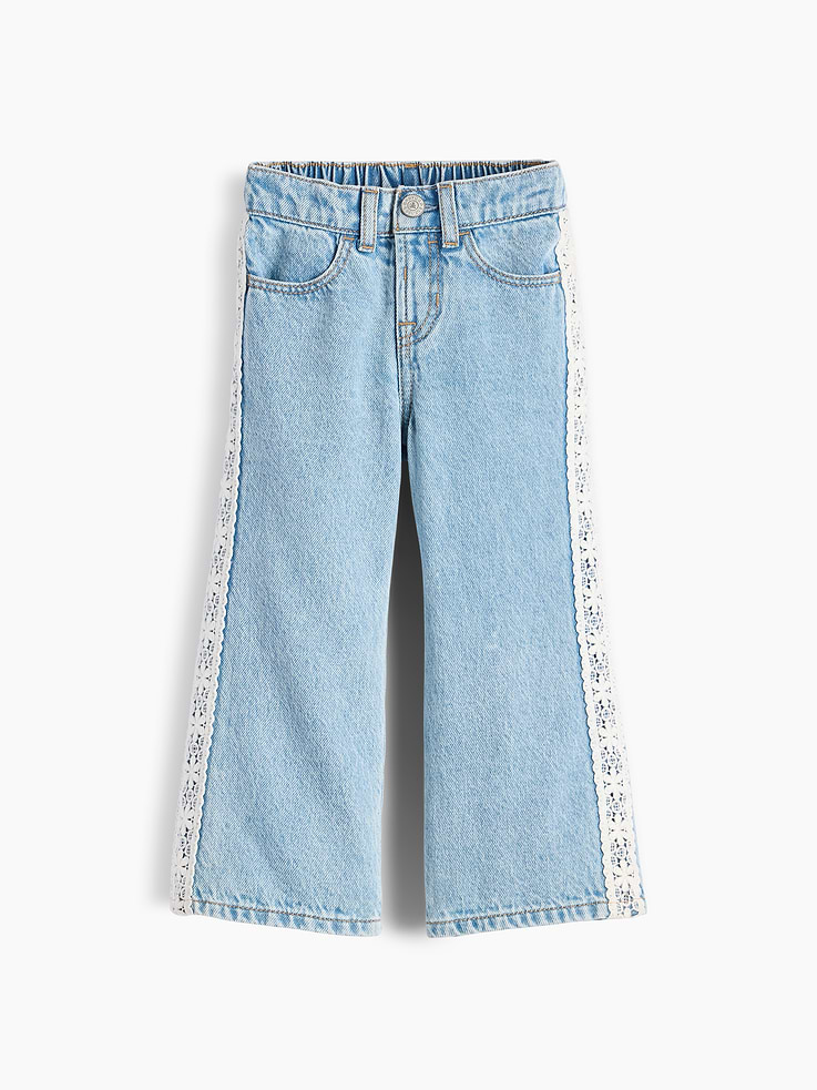 Image number 2 showing, Baby & Toddler Lace-Trim Stride Jeans