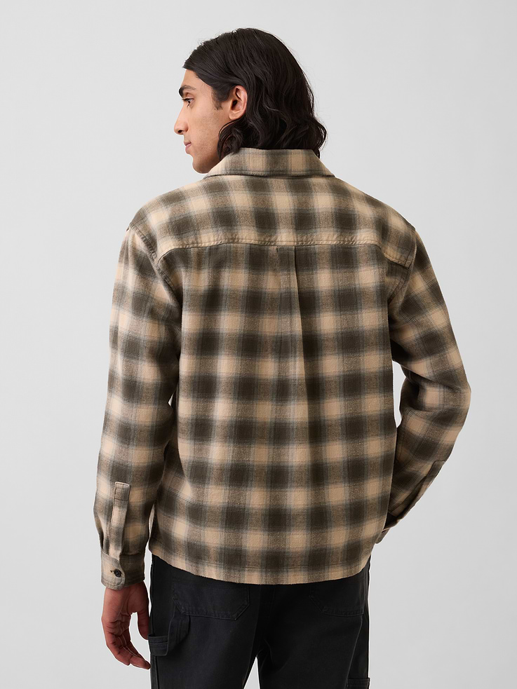 Image number 3 showing, Relaxed Straight-Hem Flannel Shirt