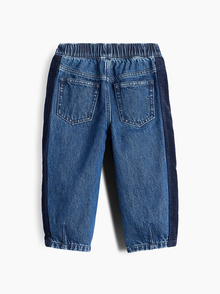 Image 3 of 4, Baby & Toddler Pull-On Barrel Jeans