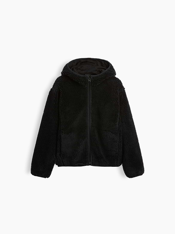 Kids Sherpa Hooded Zip Jacket