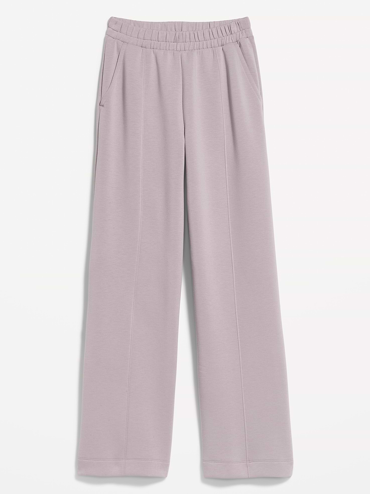 L'image numéro 6 présente Pantalon cargo jambe large à taille haute en molleton raffiné