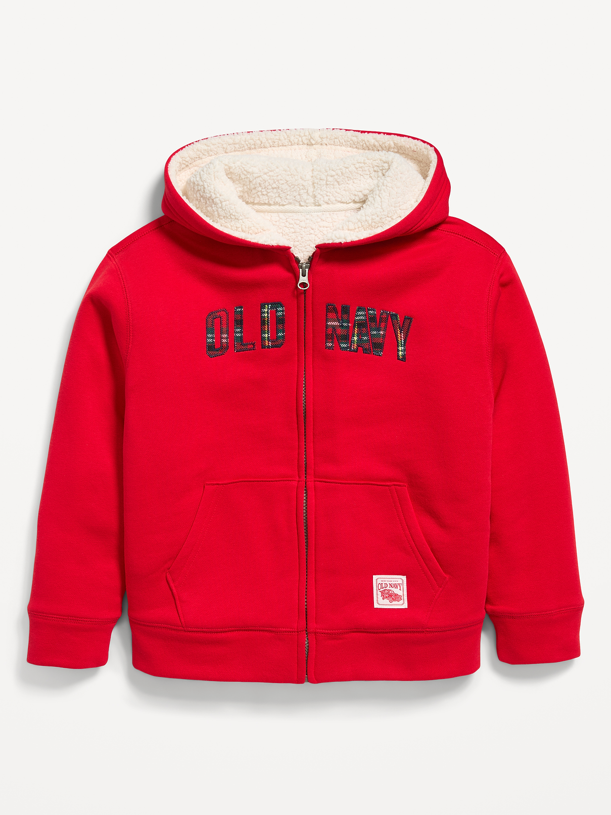 Image 2 of 3, Logo Graphic Sherpa-Lined Full-Zip Hoodie for Boys