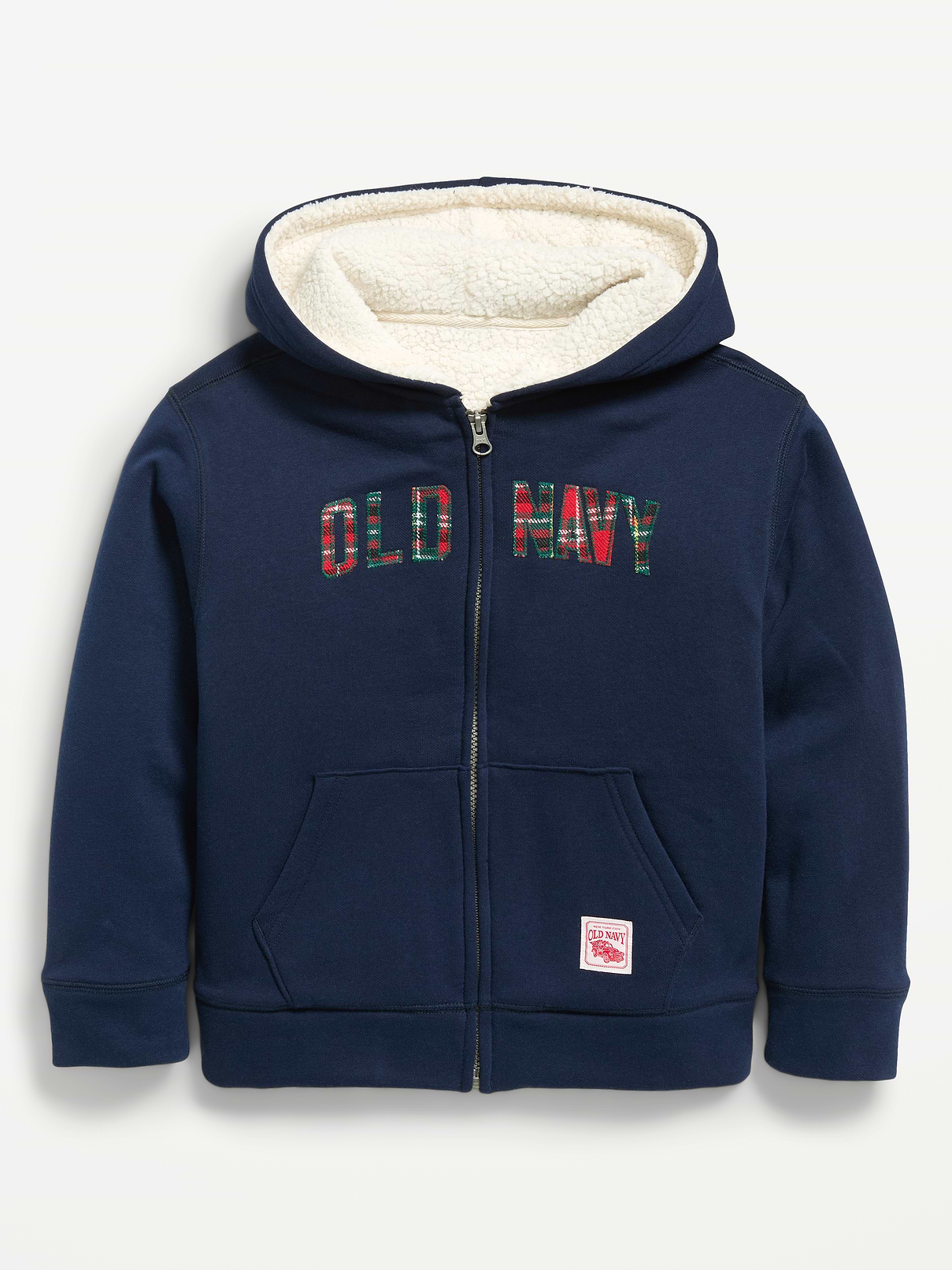 Image 2 of 3, Logo Graphic Sherpa-Lined Full-Zip Hoodie for Boys