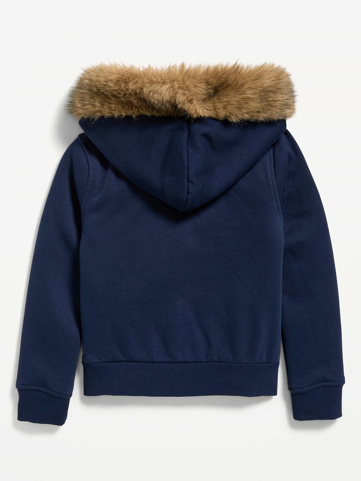 Image 3 of 3, Fitted Faux-Fur Logo Graphic Full-Zip Hoodie for Girls