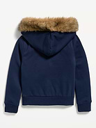 Image 3 of 3, Fitted Faux-Fur Logo Graphic Full-Zip Hoodie for Girls