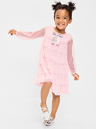 Image 1 of 3, rounded neckline, long sleeves, bow at neckline, mesh tulle tiers, Product #909339