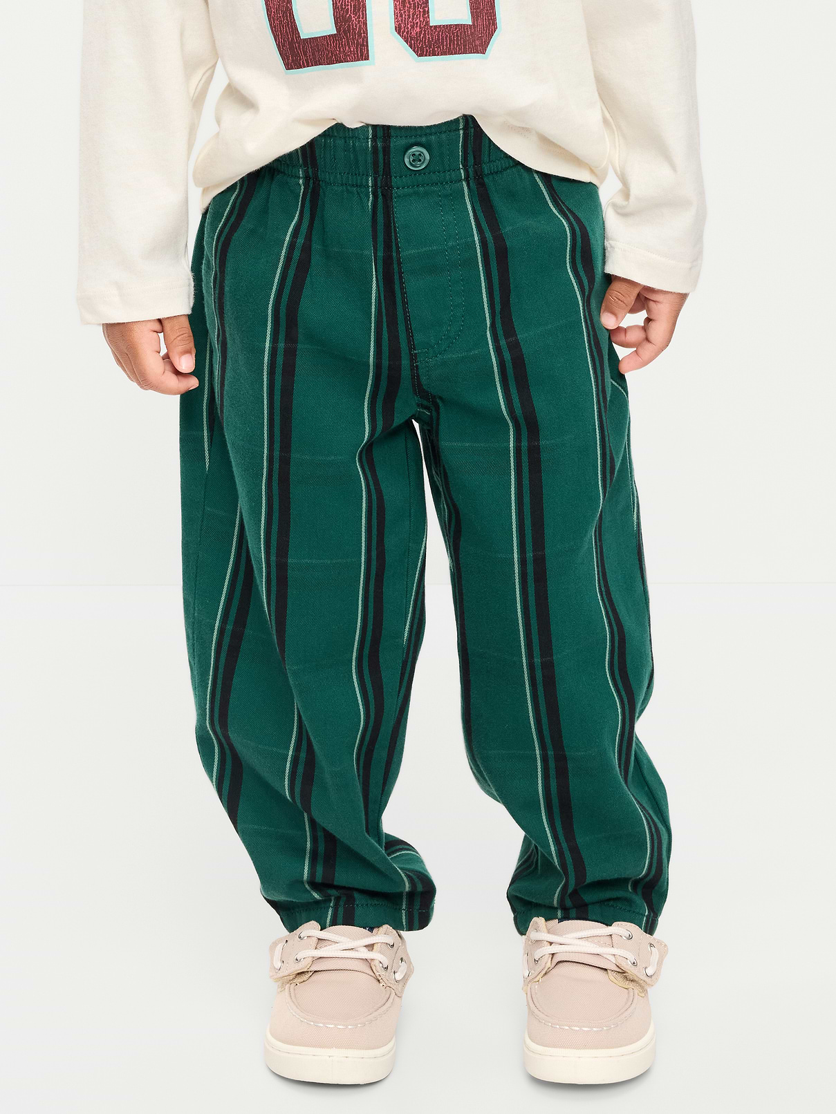 Image 2 of 4, Barrel-Leg Twill Track Pants for Toddler Boys