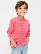 Image 1 of 3, crew neck, long sleeves, three-button placket, Product #1184225