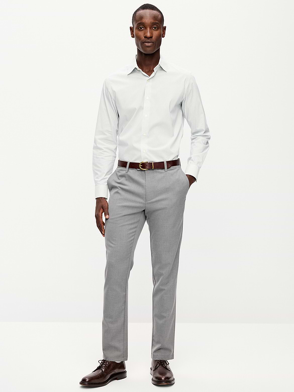 Slim-Fit Twill Dress Pants