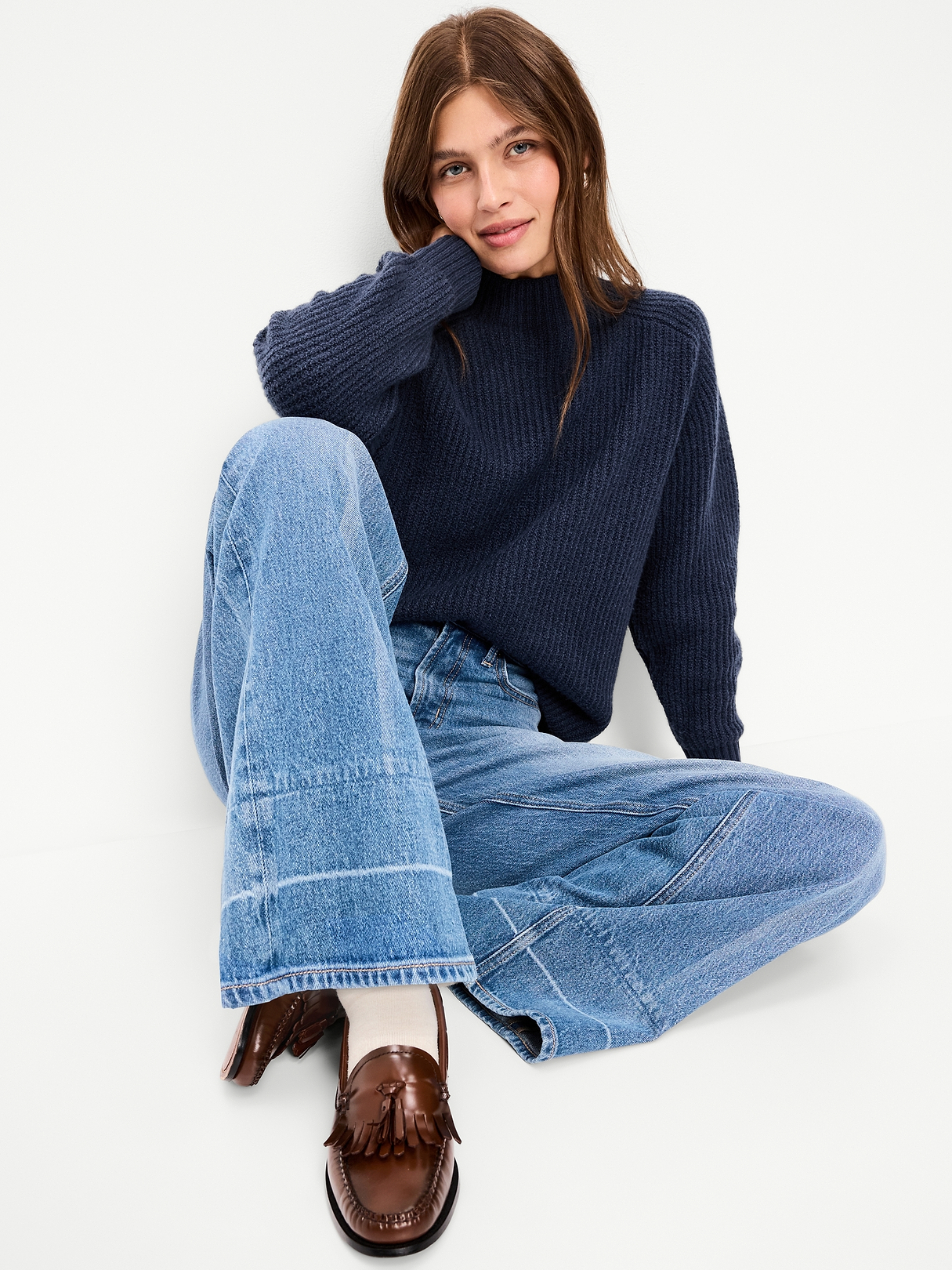 SoSoft Mock-Neck Shaker Sweater | Old Navy