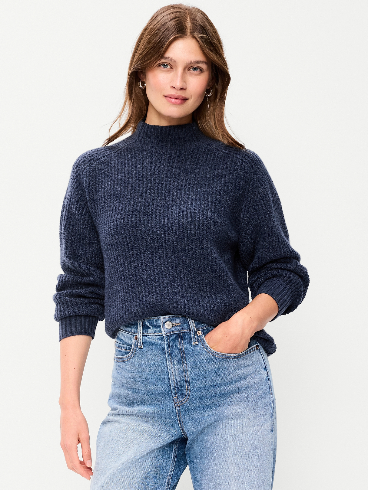 SoSoft Mock-Neck Shaker Sweater | Old Navy