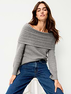 Image 1 of 5, Featuring SoSoft. Feels like cashmere, wear like a year-round fave., straight neckline, long sleeves, rib-knit cuffs, Product #905205