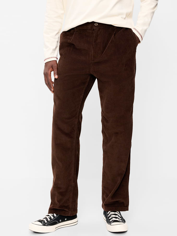 L'image numéro 2 présente Pantalon coupe ample années 90 en velours côtelé