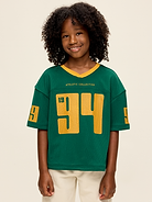 Image number 1 showing, Oversized Mesh Graphic Football T-Shirt for Boys