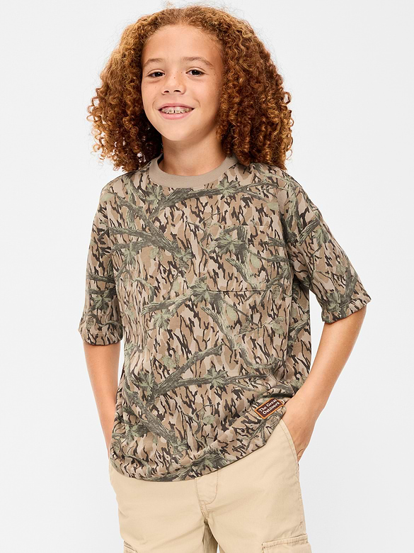 Oversized Short-Sleeve Pocket T-Shirt for Boys