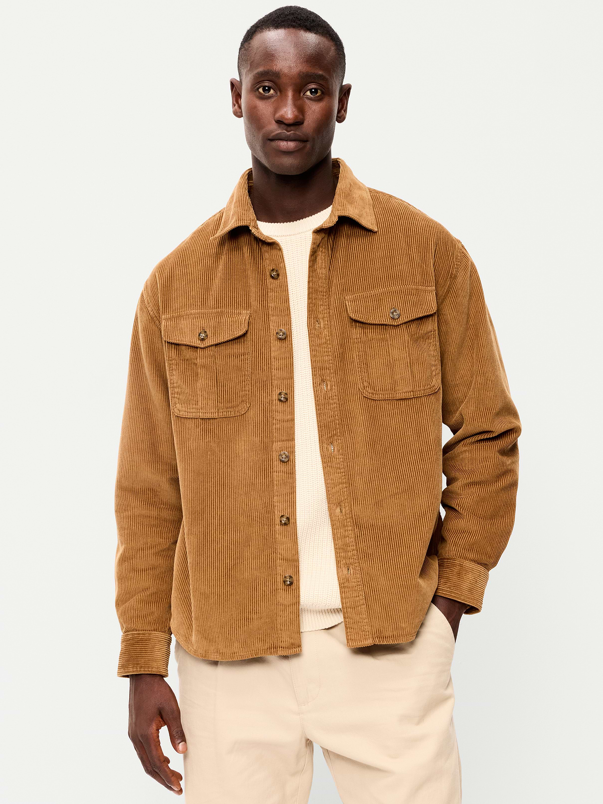 Image 1 of 3, spread collar, long sleeves, full-button front, utility chest pockets, Product #907480