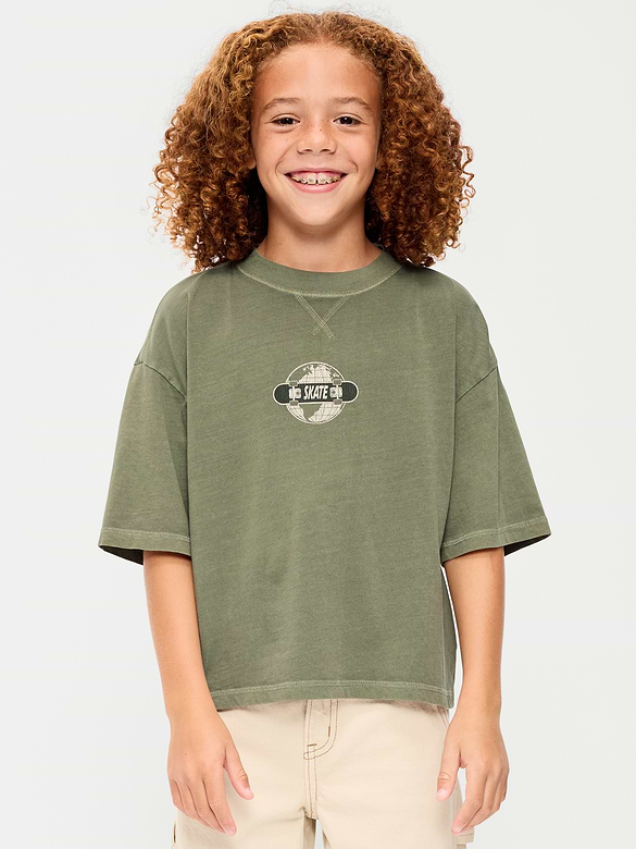 Oversized Short-Sleeve Graphic T-Shirt for Boys